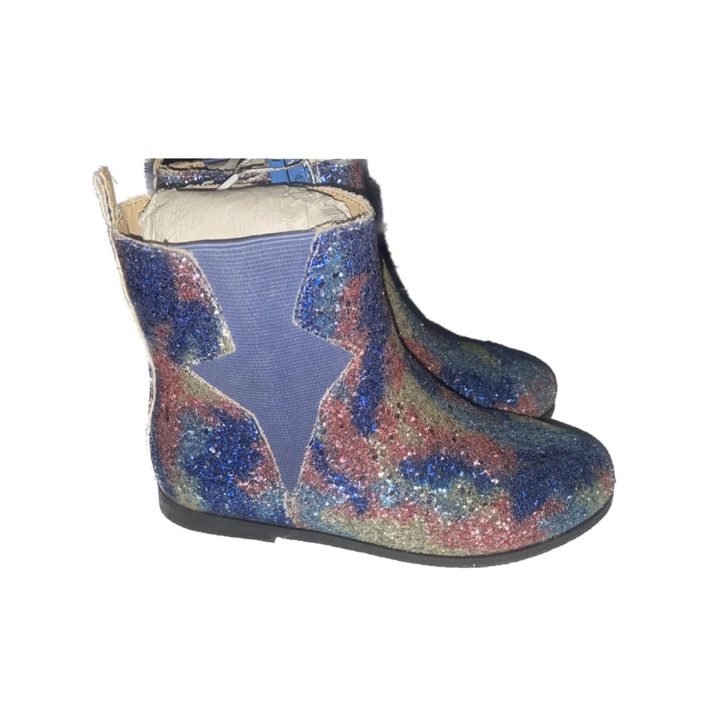 Yosi Samra Girls Glitter Chelsea Boots in Blue, Pink, Gold